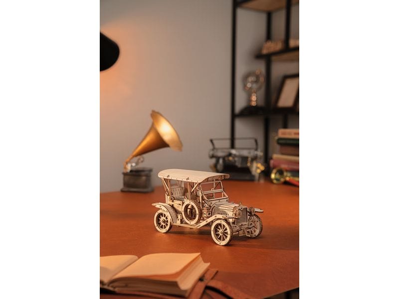 RoboTime Bausatz Vintage Auto 3D-Puzzle aus lasergeschnittenen Holzteilen