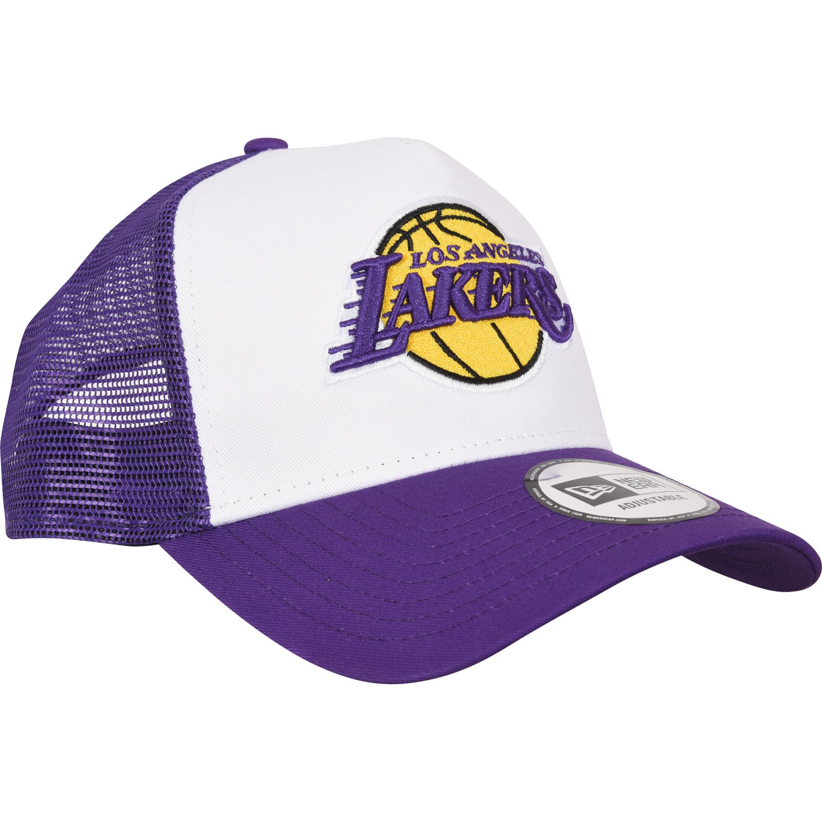 New Era LA Lakers Team Color Block White A-Frame Trucker Cap