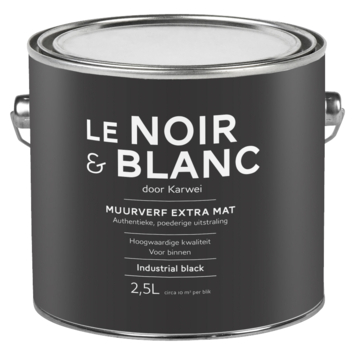 Le Noir & Blanc muurverf extra mat industrial black 2,5 liter