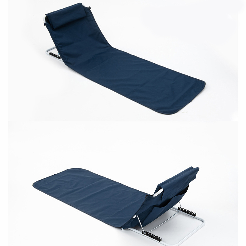 (150x54cm) Faltbare Strandmatte Outdoor Beach Liegestuhl mit Lehne - Blau