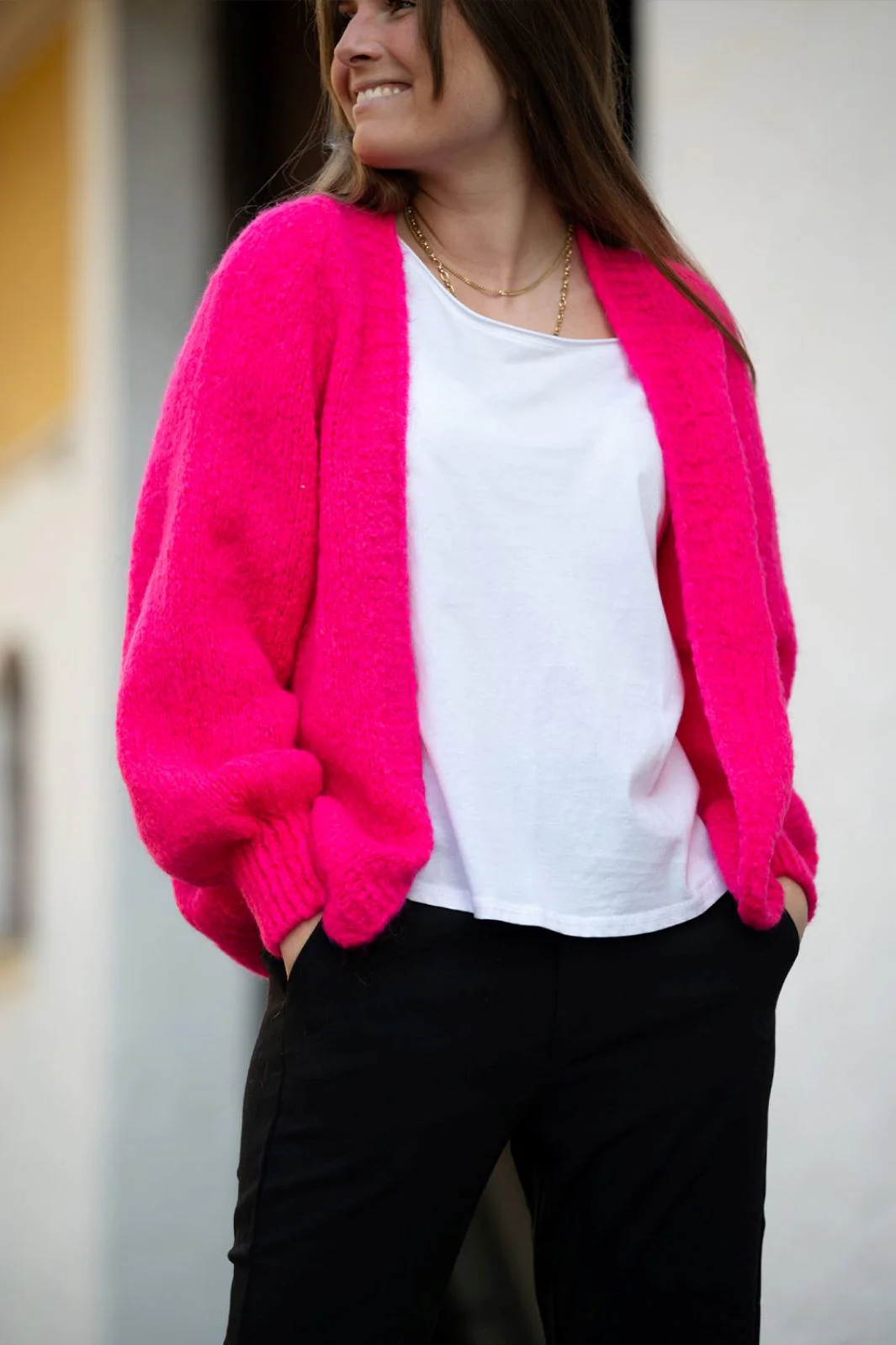 Noella Fora Knit Cardigan poppy pink