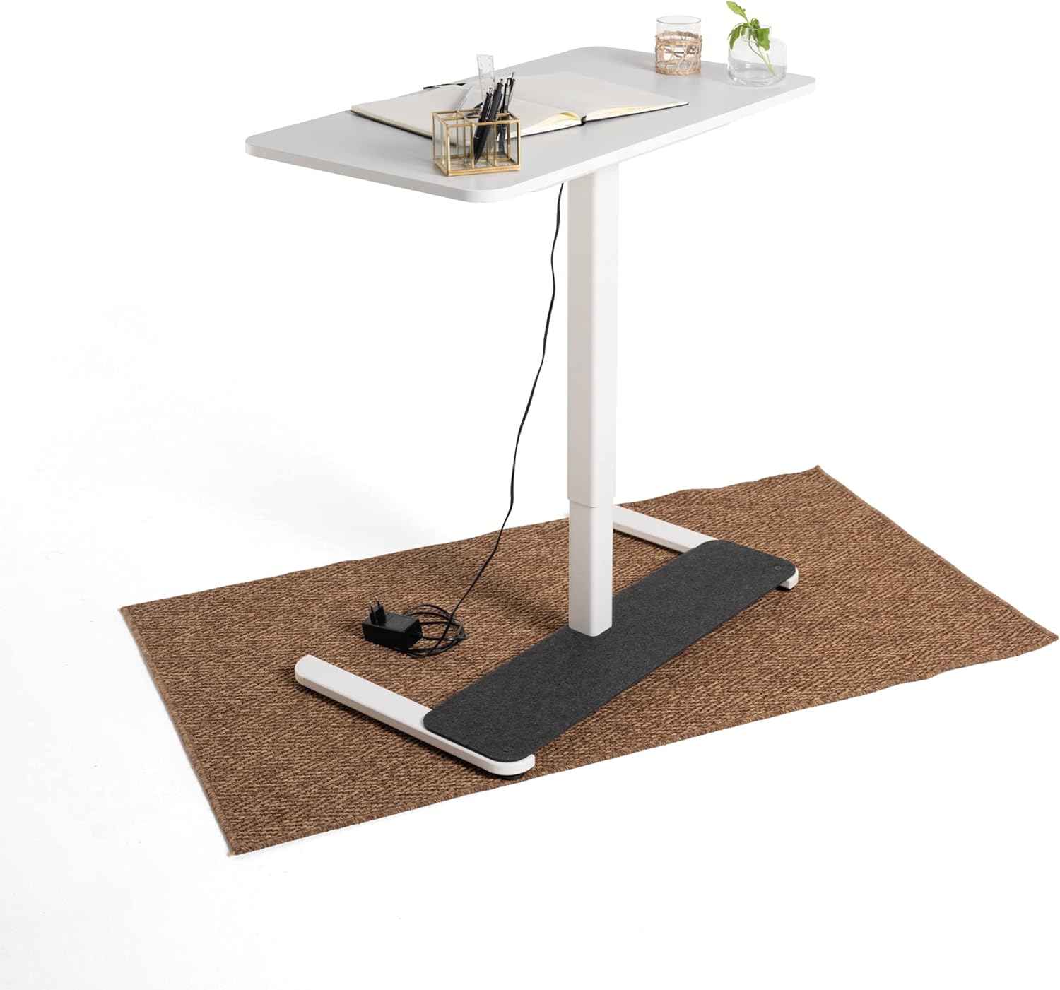 Yaasa Desk One Stehpult, 91x51 cm, Weiß, Kleiner praktischer Schreibtisch passt in Jede Ecke, 5 Jahre Garantie, elektrisch höhenverstellbarer Homeoffice Tisch, Height Adjustable Desk