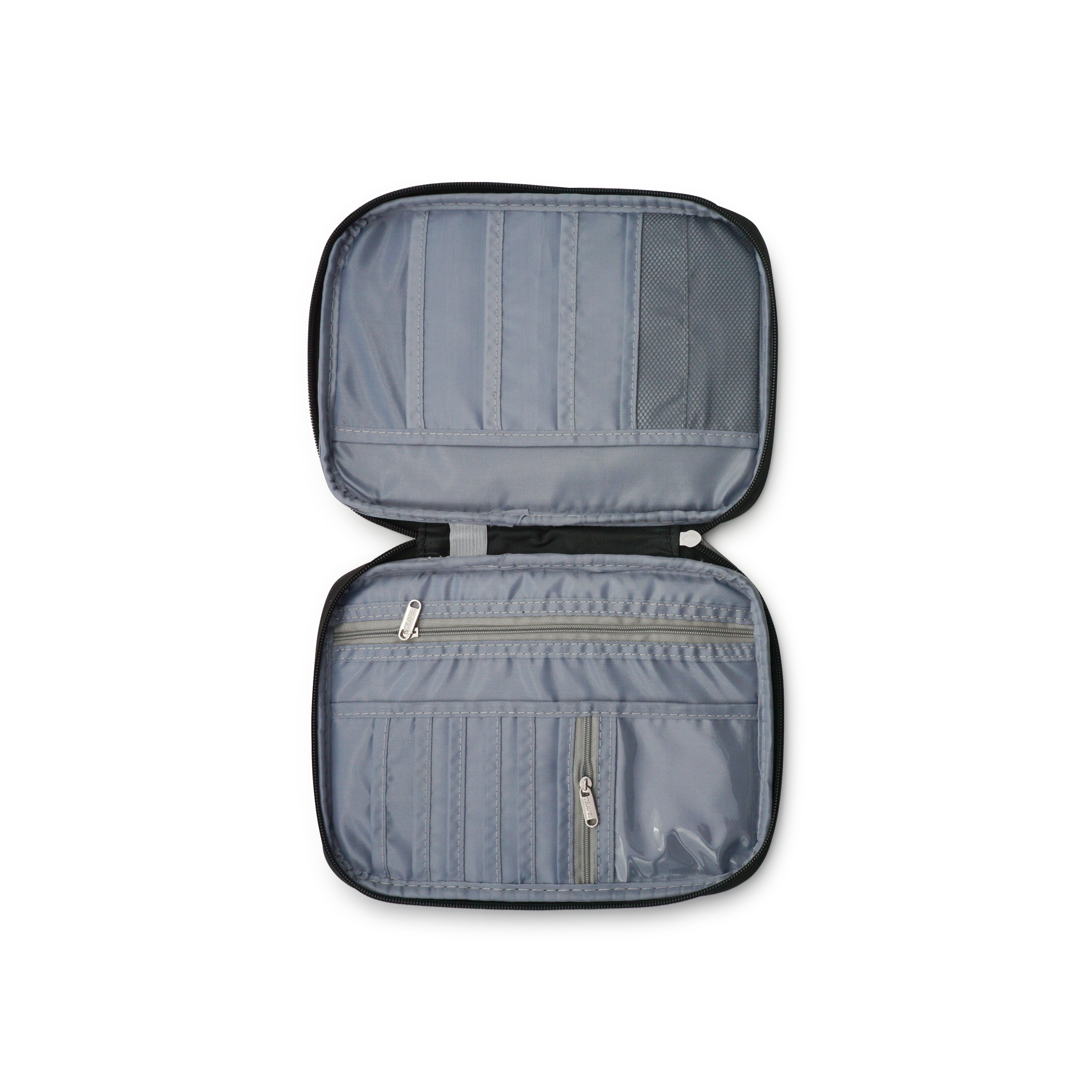 (24x18x2cm) Business Kreditkartenetui Reisetasche mit Reisepass Fach - Schwarz