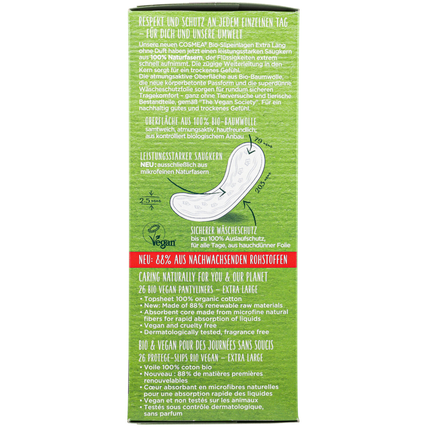 COSMEA Bio Slipeinlagen Extra Lang 26 Stück