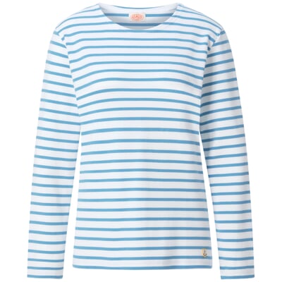 Damen-Matrosenshirt, Weiß-Hellblau