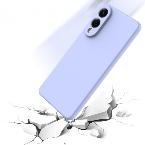 Samsung Galaxy S25 Edge Silikon Case Hülle mit Kameraschutz   Trageschlaufe - Lila