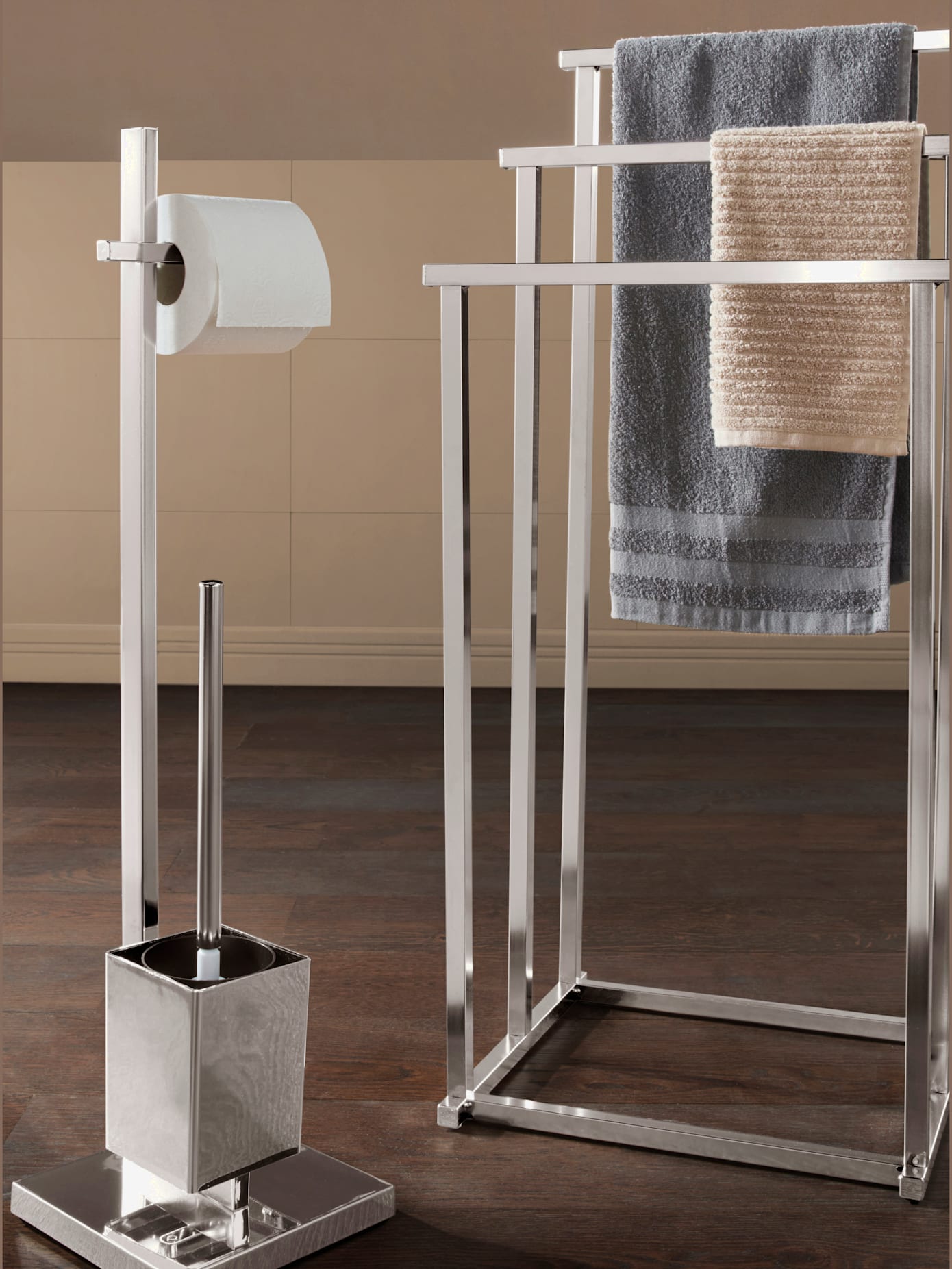 Porte-serviettes châssis en acier chromé