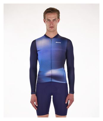 Maillot Manches Longues Unisexe Santini Ombra Eco Sleek Bleu