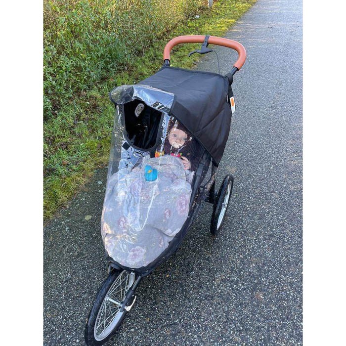 TRILLE - Regnslag Jogger Med åbning i Top, Sort