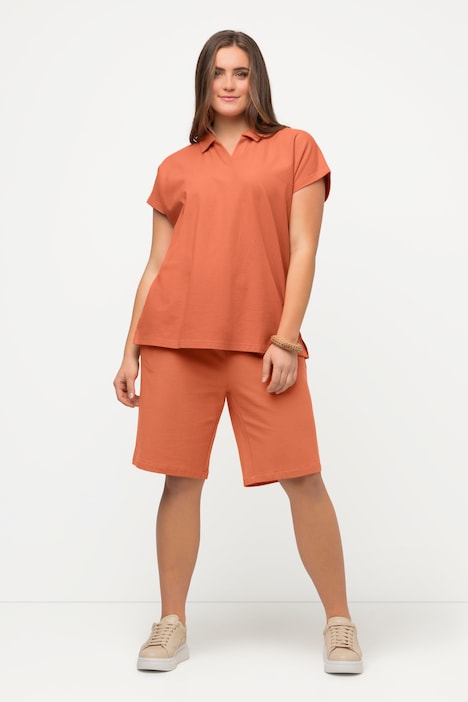 Poloshirt, Oversized, Polokragen, Halbarm, Biobaumwolle