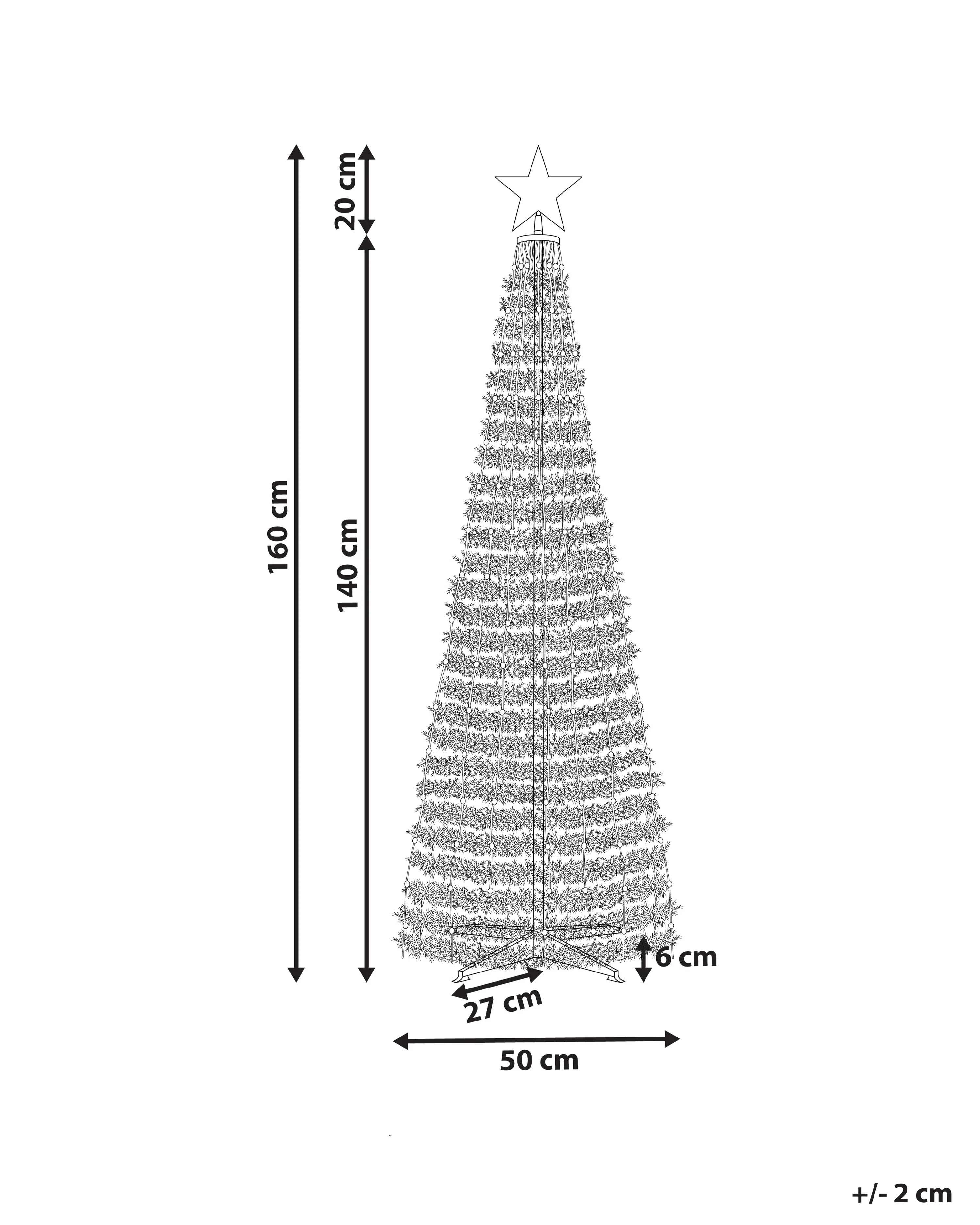 Vloer kerstversiering slimme LED met app SAARLOQ Kerstboom 160 cm Groen