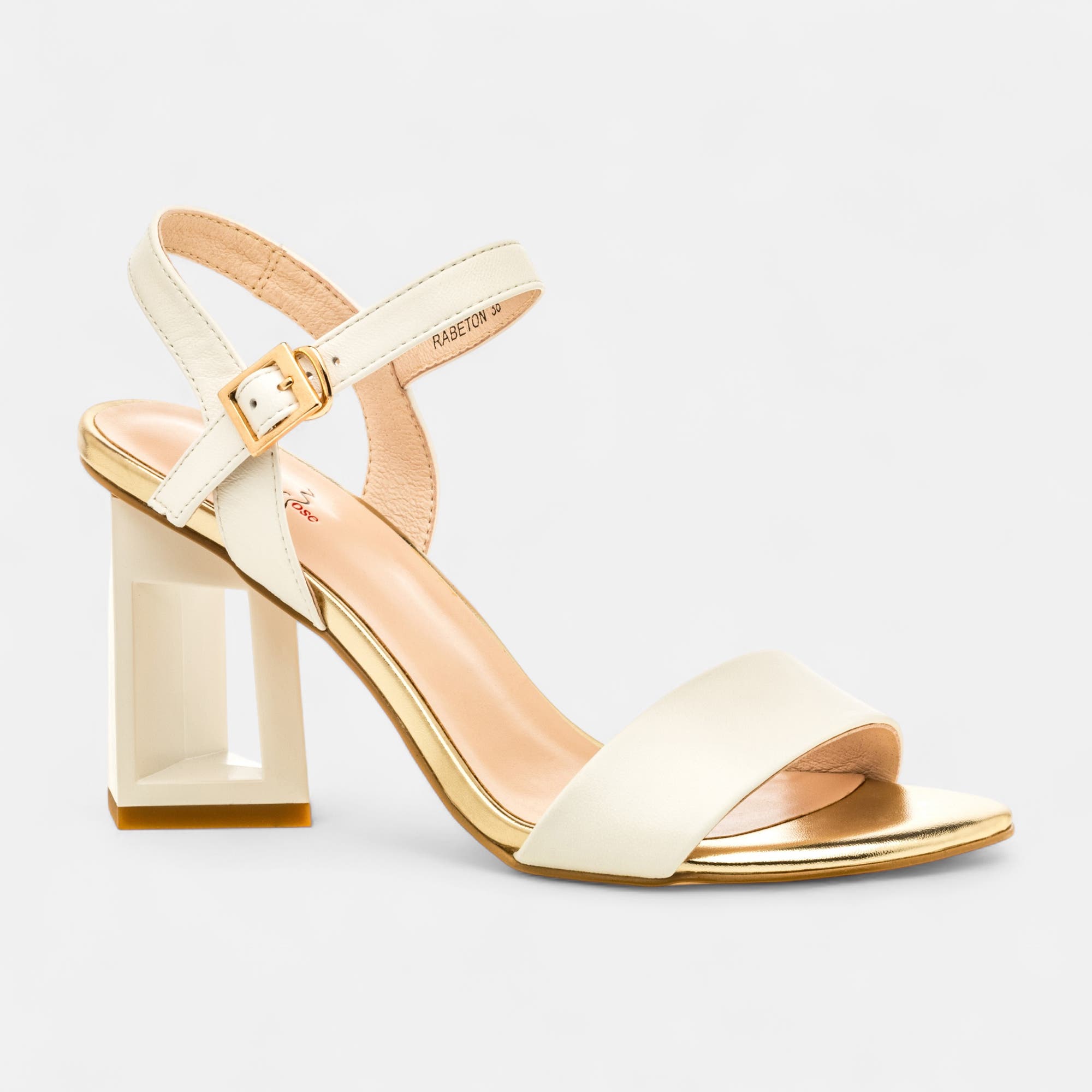 Nu-pieds à talon Femme en cuir blanc