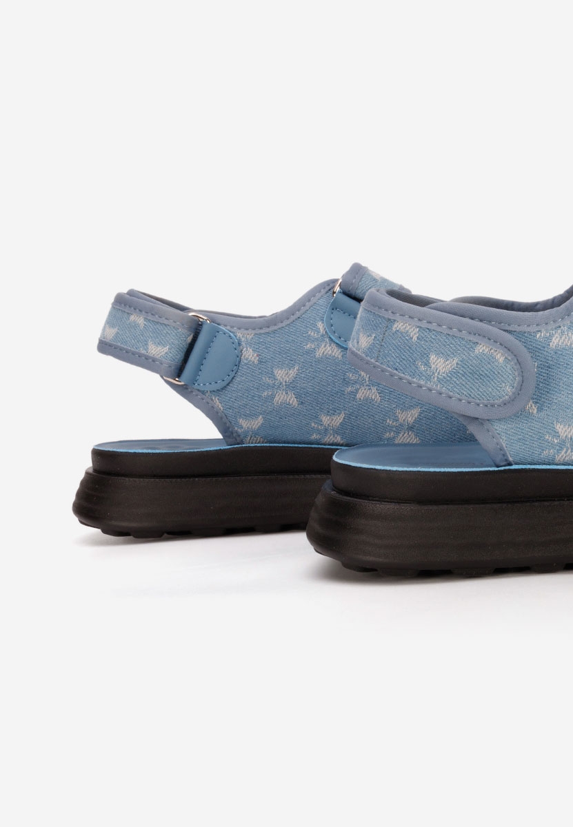 Sandales femme sans talon bleus Mellanya