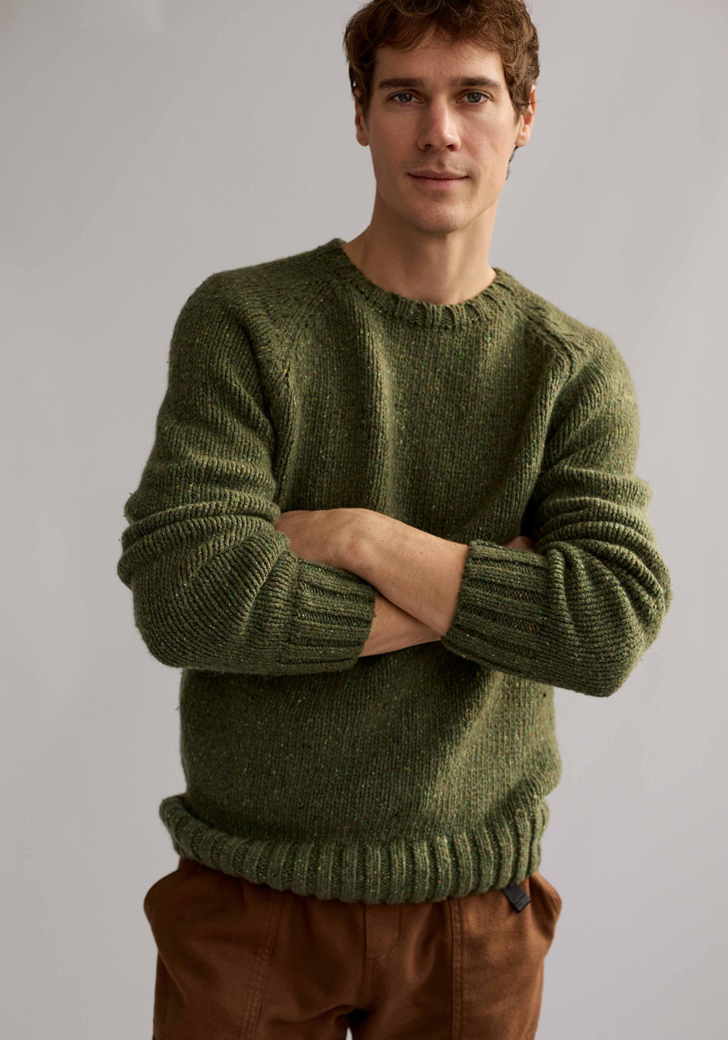 Twothirds Strickpullover Golden Moss Green