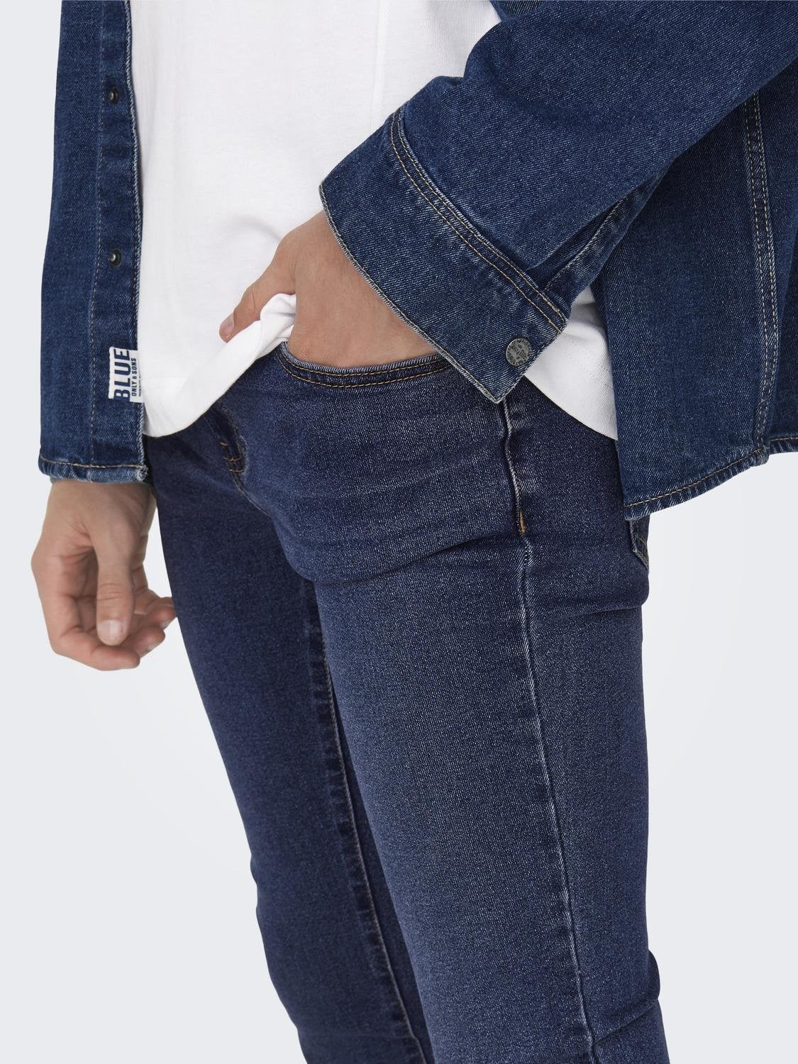 ONSWARP Mittlere Taille Skinny Fit Jeans Medium Blue Denim