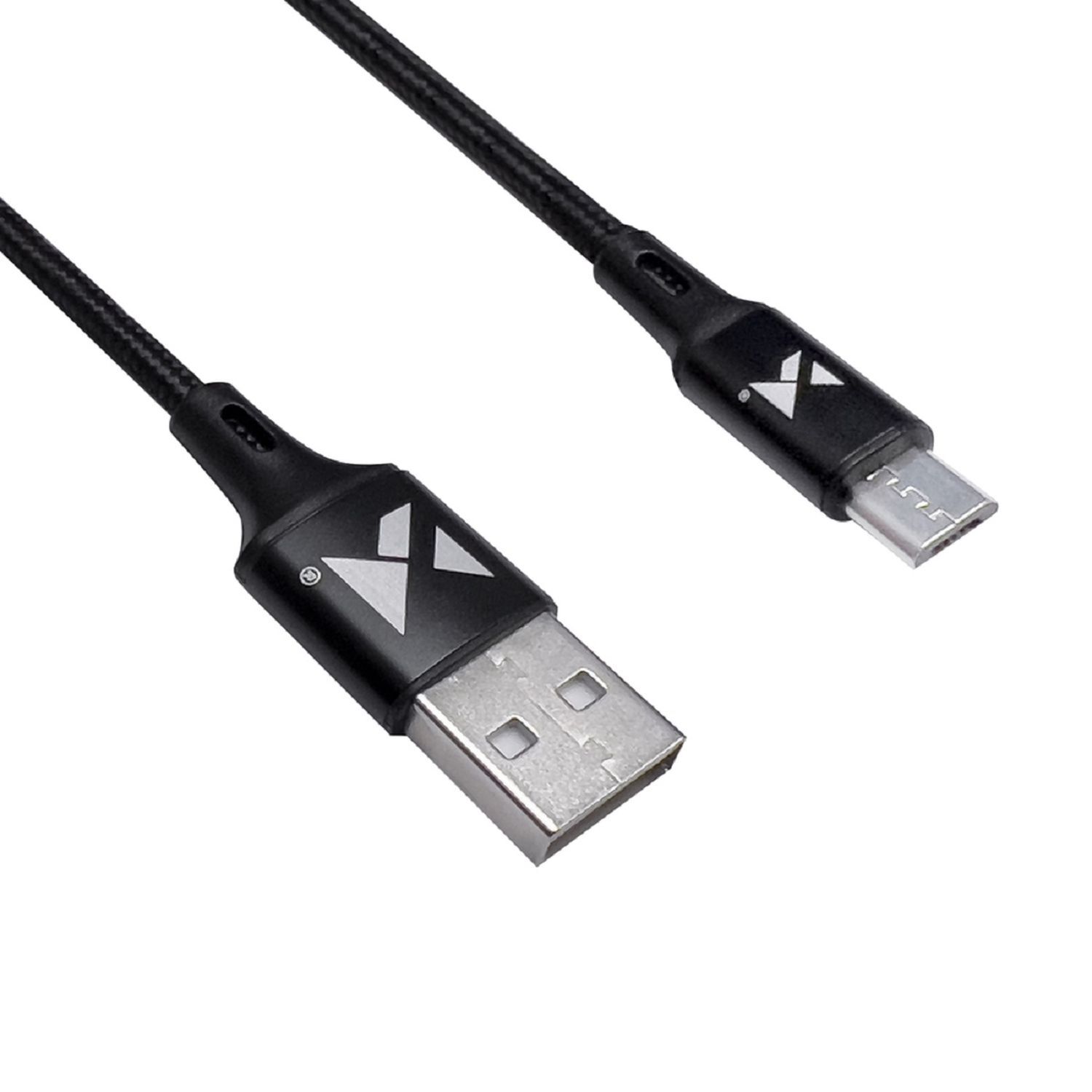 Schnellladekabel USB Kabel - MicroUSB 2.4A Schwarz 1m