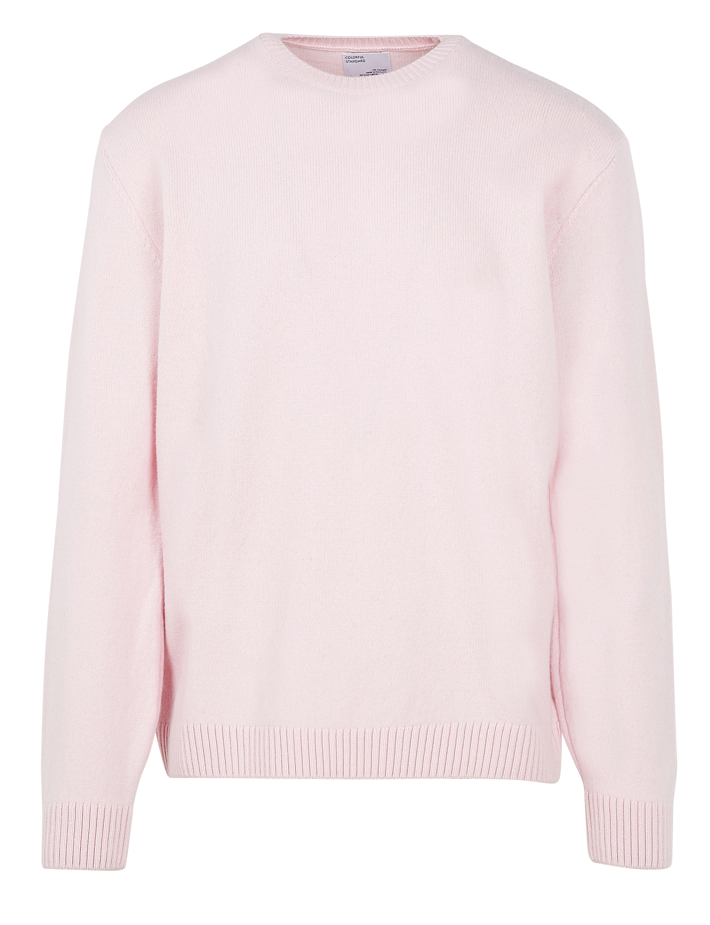 Pull col rond regular-fit en laine mérinos| Rose