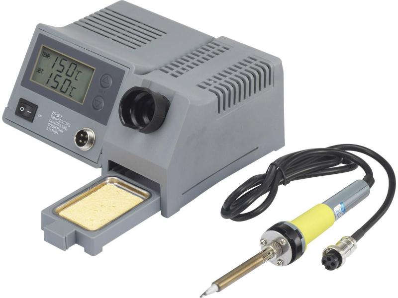 Velleman Lötstation VTSSC40N Set, 1-Kanal, 48W Mit LCD und keramischem Heizkörper