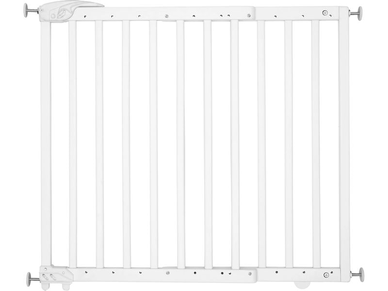 Badabulle Türschutzgitter Deco Pop Holz Weiss 63 cm - 106 c Sicherheitsgitter mit ergonomischem Griff