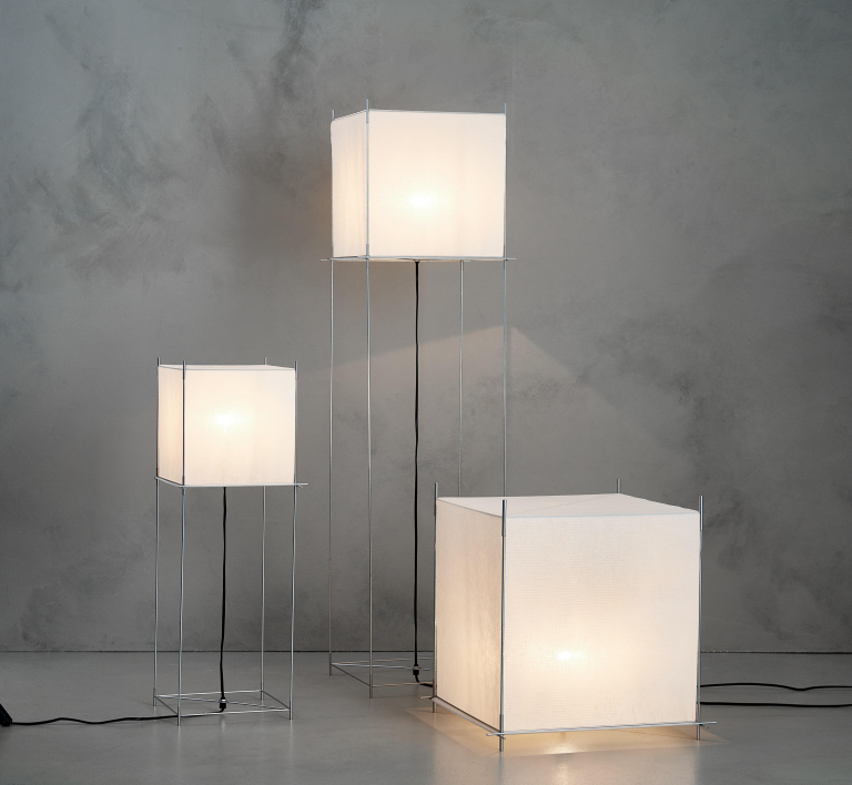 Hollands Licht Lotek XL vloerlamp, frame metaal, doek wit