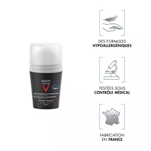 Vichy Homme Déodorant Anti-Transpirant Anti-Irritations 48H Roll-On - 50ml