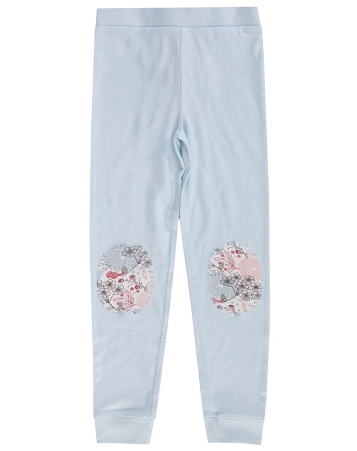 Unterhose FLORAL & UNI lang in hellblau