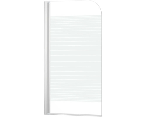 form&style badwand, 1-delig, ABETO, 75 x 140 cm, glasdecor met horizontale strepen, profielkleur wit