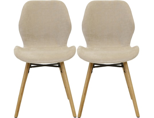 CONCEPT1 - Chaise Lot de 2 C. Keri sable tissu