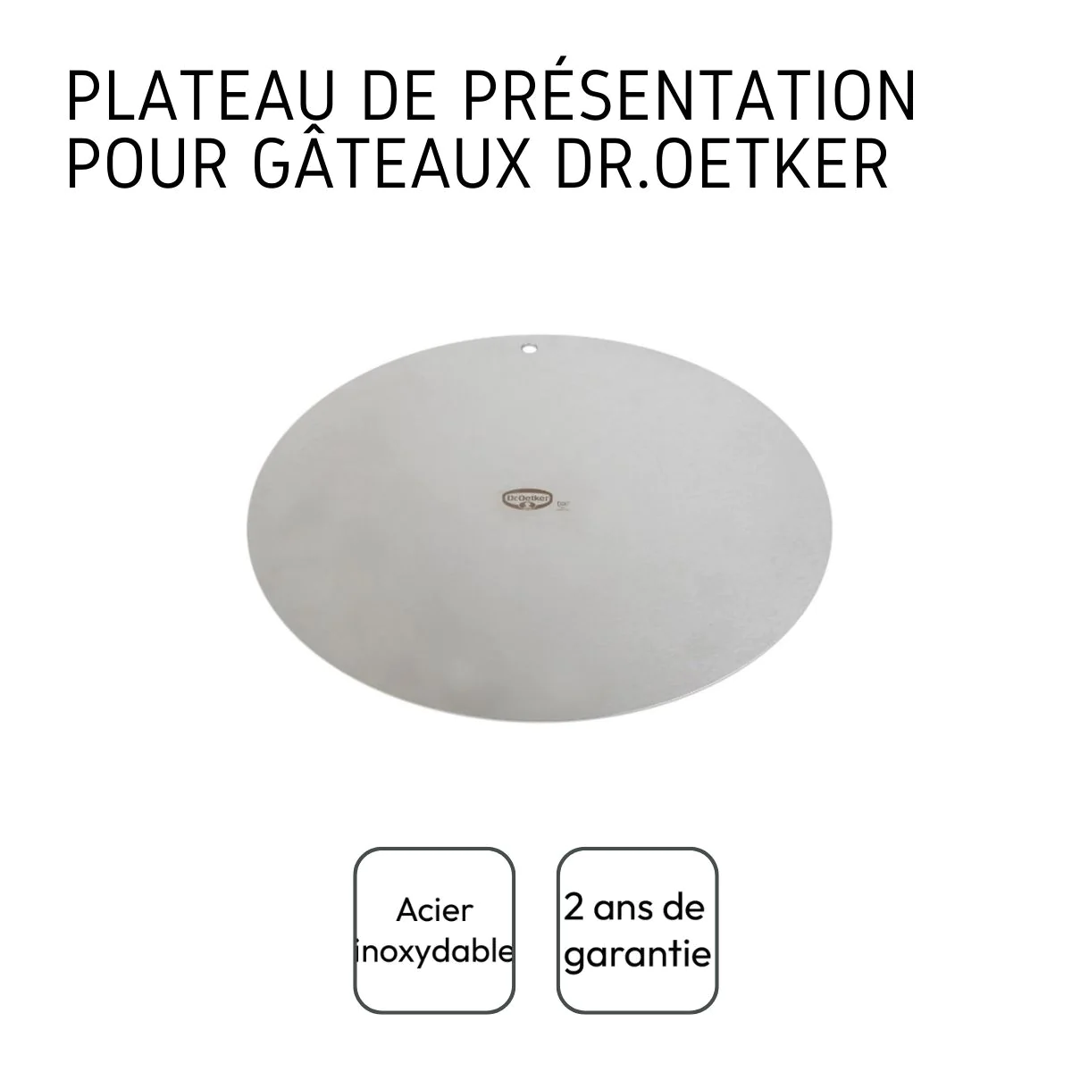Plateau de présentation pour gâteau rond en inox Divers Dr. Oetker