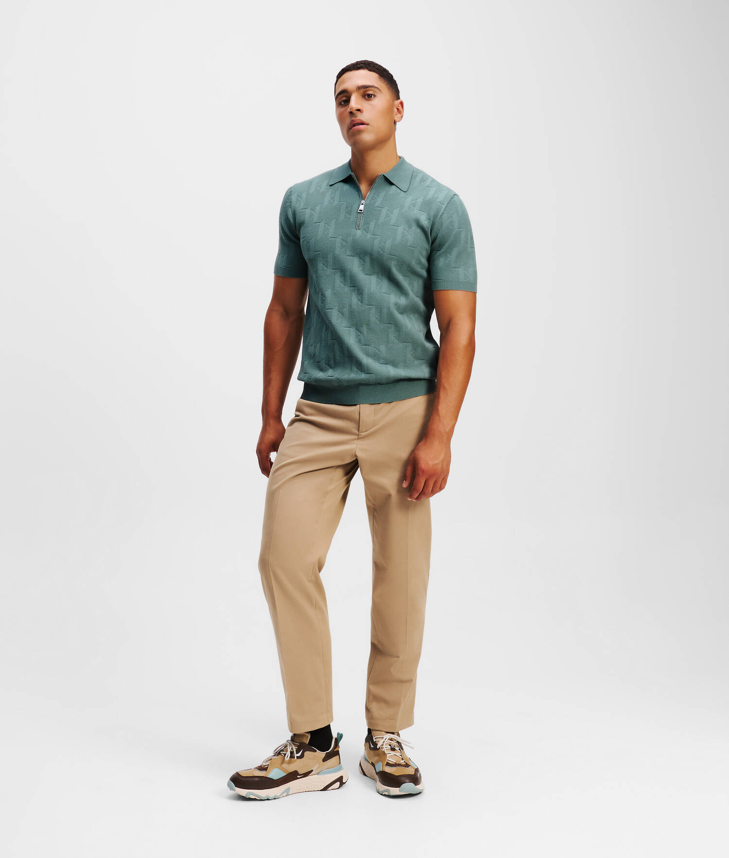 POLO ZIPPÉ KL MONOGRAM