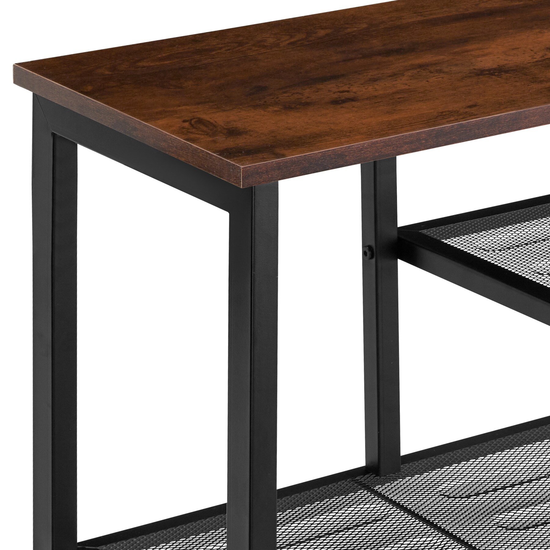 tectake® Schuhregal, Industrial Style, Ablage und 2 Gitterablagen, 80 x 30 x 45,5 cm