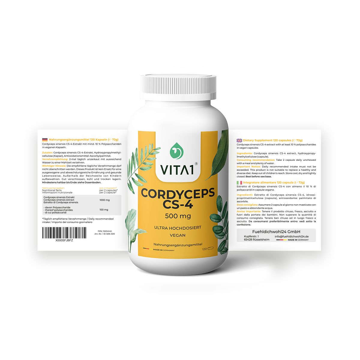 VITA1 Cordyceps CS-4, 500 mg