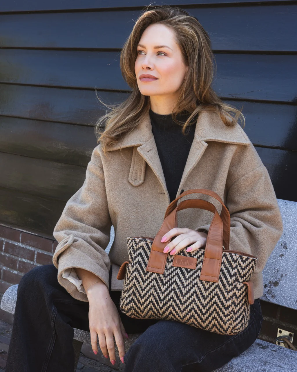 Chabo - Romio Jaquard Handbag - Cognac