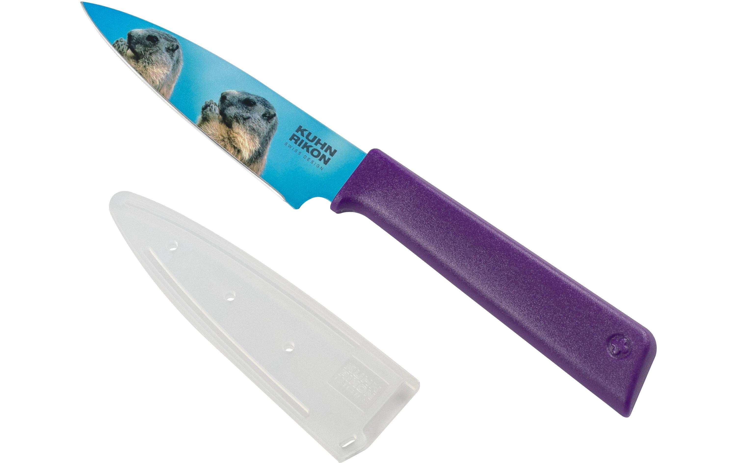 Rüstmesser Colori Murmeltier ViolettObst- und Gemüsemesser mit glattem Schliff
