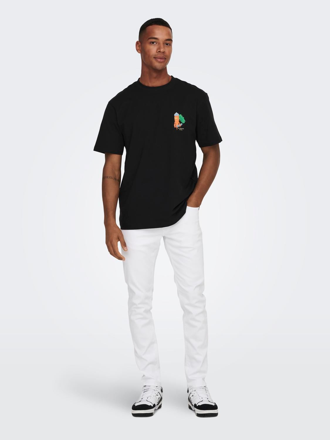 ONSLOOM Mid Rise Slim Fit Jeans White Denim