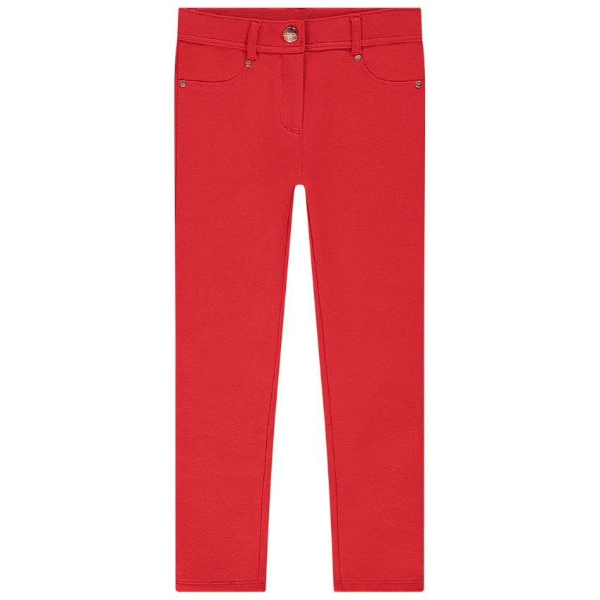 Pantalon skinny en molleton pour fille - Rouge