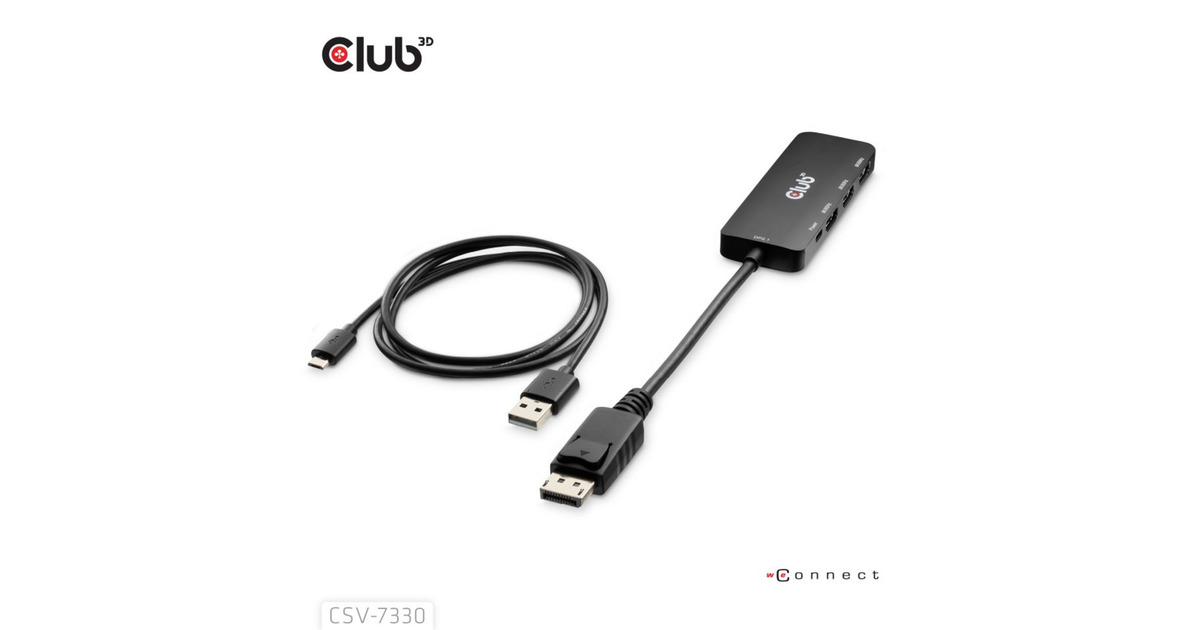 Club 3DDisplayPort naar Triple HDMI 8K60Hz Hub  (Zwart)