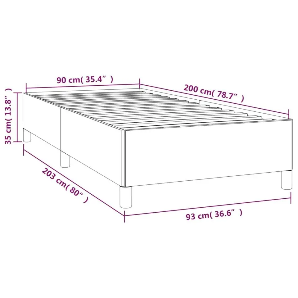 vidaXL - Bed frame zonder matras - Donkergrijs- Fluweel - 90x200 cm
