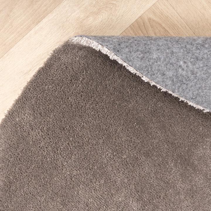 Rond viscose vloerkleed - Vive Taupe | Wasbaar!