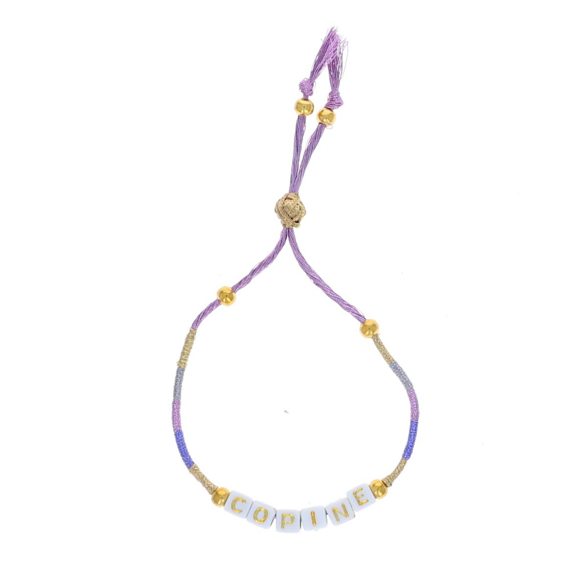 Bracelet tissé avec perles mot 