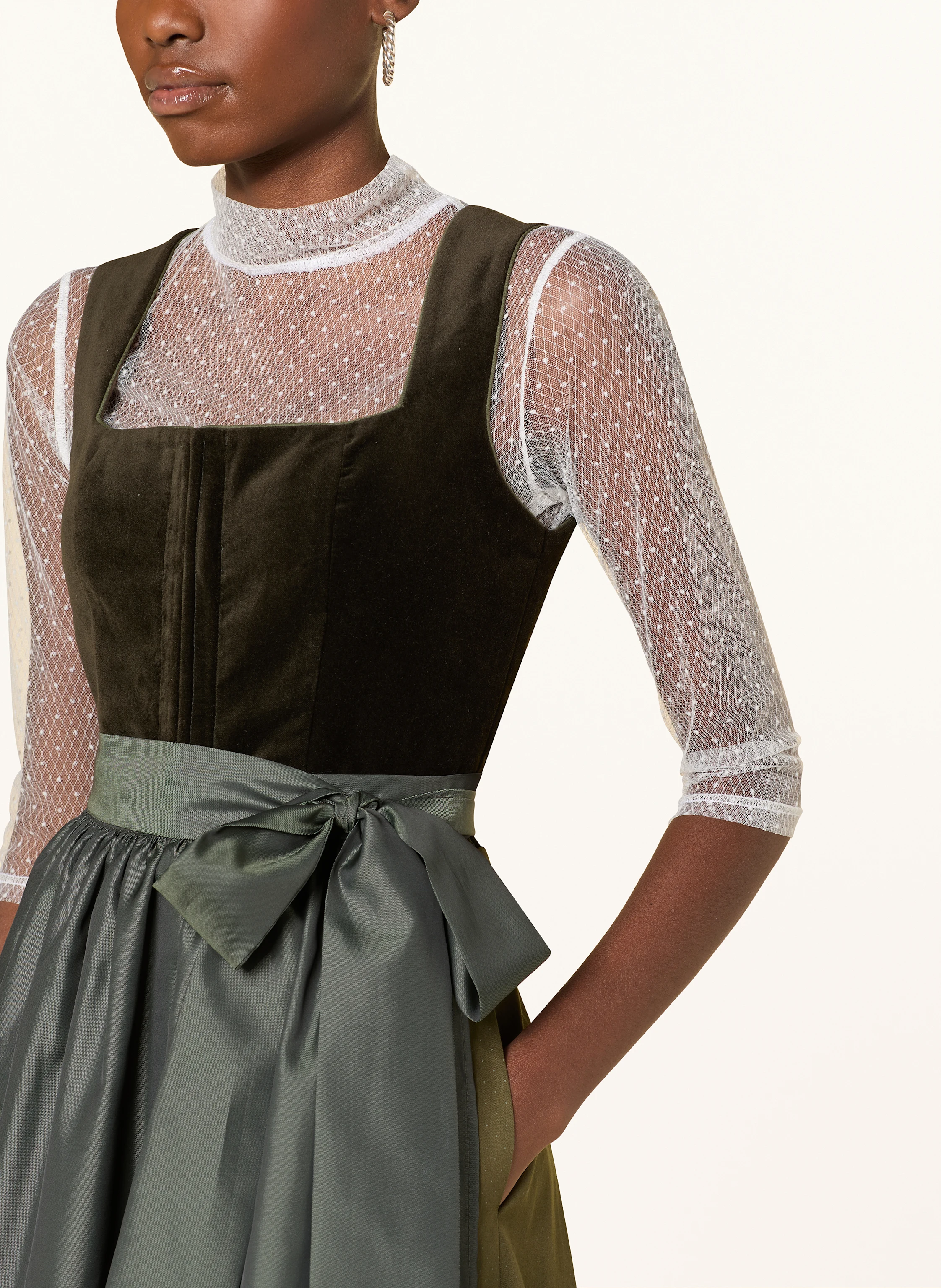 ALISSA BY KINGA MATHE Dirndlbluse LILIANA aus Mesh mit 3/4-Arm