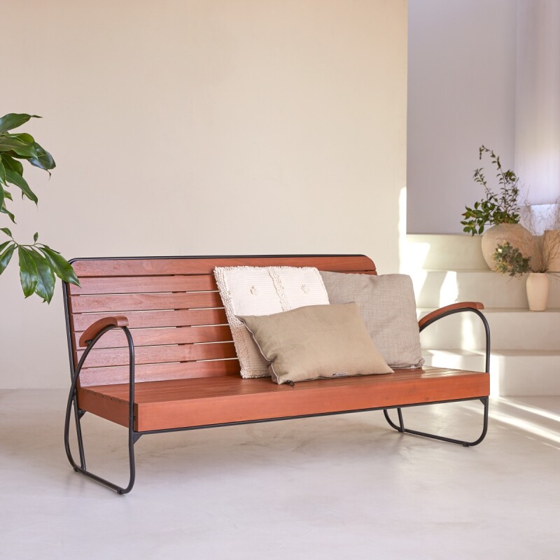 Banc Key Wood en acacia massif, 3 places