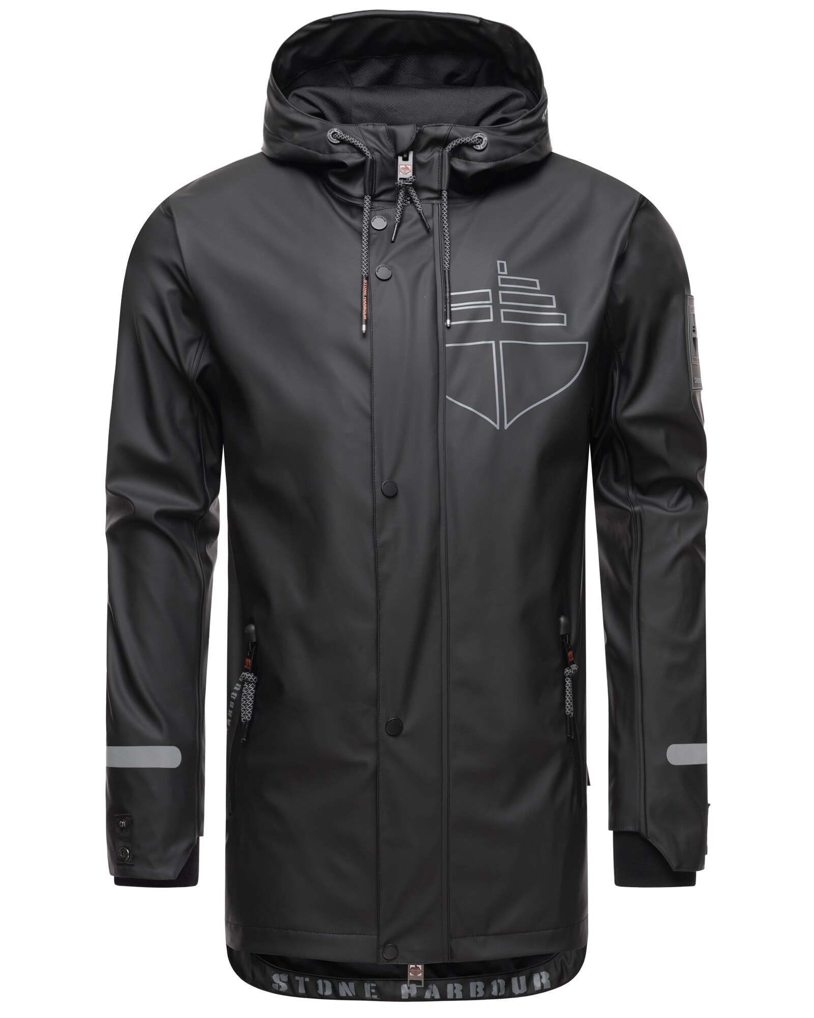 STONE HARBOUR Herren Outdoor Regenjacke Wasserdicht Anorak Parka Mantel mit Kapuze Tamio