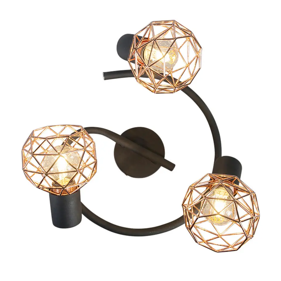 Qazqa opbouwspots mesh bruin e14