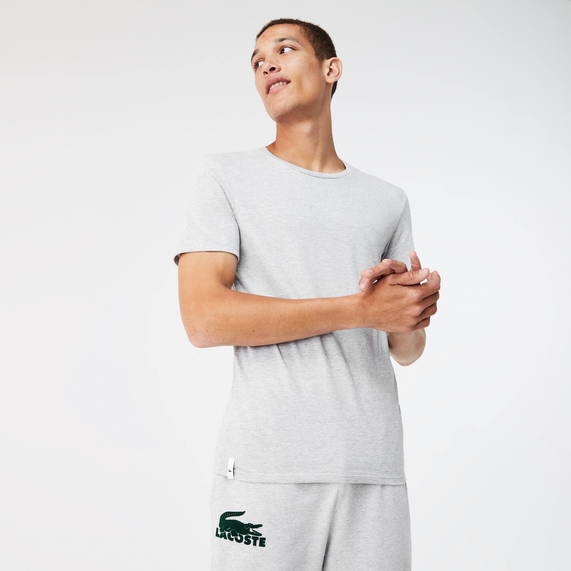 Lot de 3 t-shirts d'intérieurs à col rond en coton uni Vêtements d’Intérieur - Blanc - Lacoste - Homme