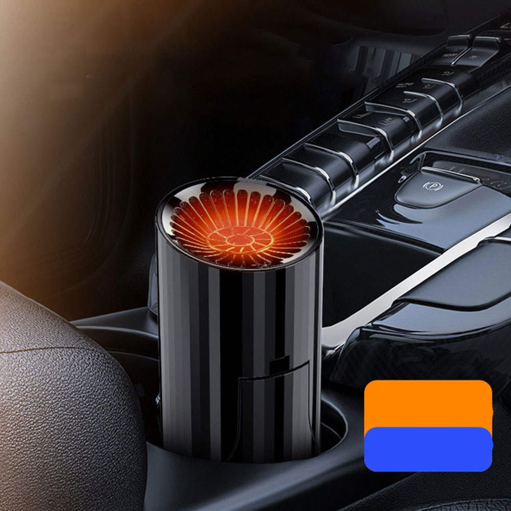 (150W) 2in1 Auto Zusatz Heizung / Kühler Heizlüfter Elektrischer KFZ Entfroster für Zigarettenanzünder - Schwarz