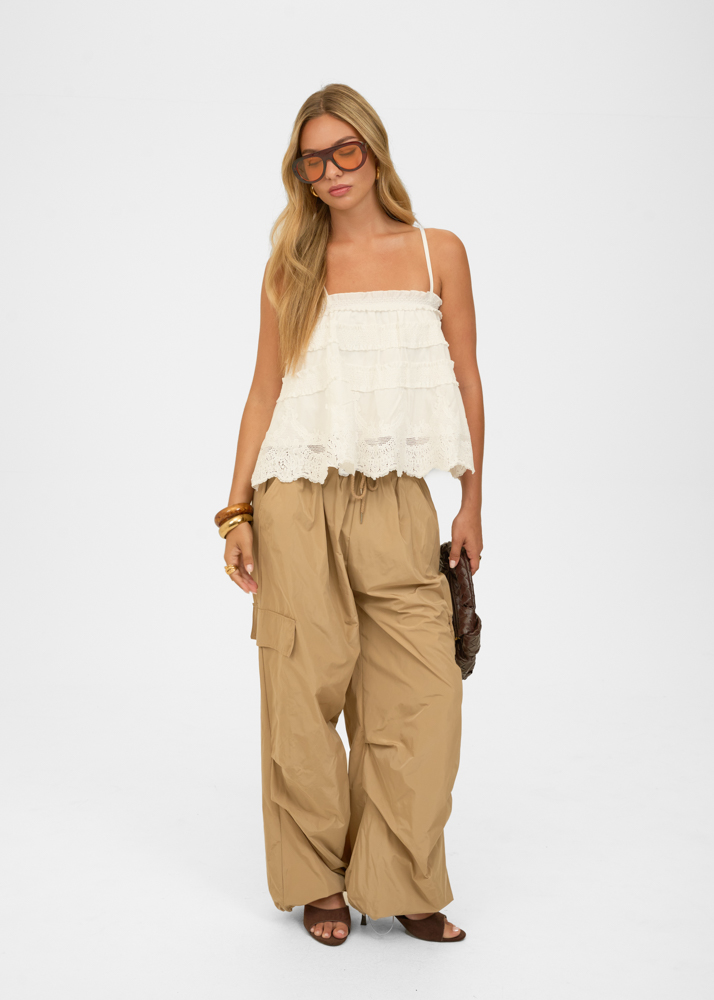 Puck cargo broek beige
