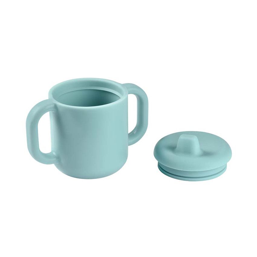 Tasse d'apprentissage en silicone - Bleu - Ecru