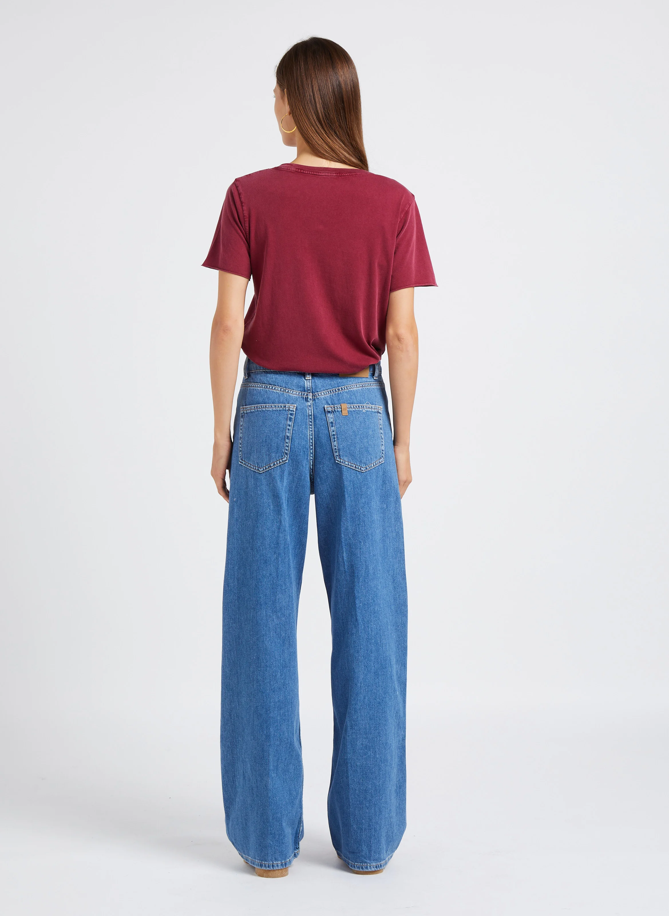 TIZIA - Tee-shirt col rond en coton bio | Rouge