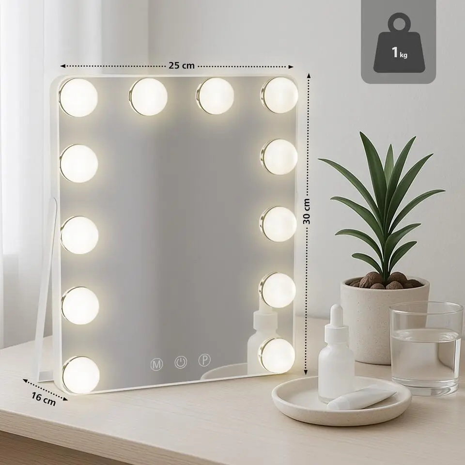 CLP Make-up spiegel Balian Glas - wit